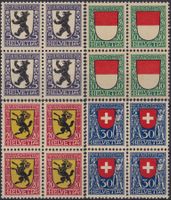 1924, J29-J32 Satz Viererblöcke postfrisch **. Kat: 60.-