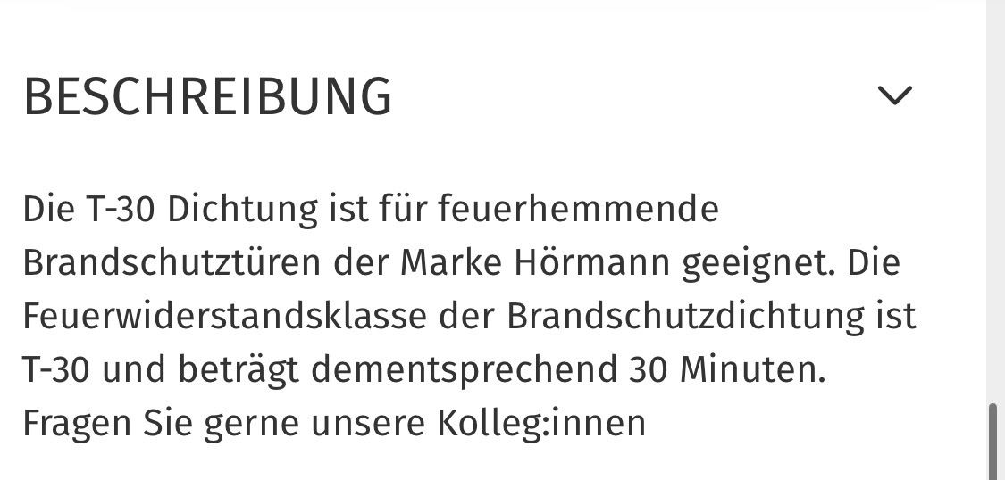Hörmann Porte: Hörmann Zargendichtung T-30 – Nuovo e nell'imballaggio originale da Sion venduto da Hphn 2