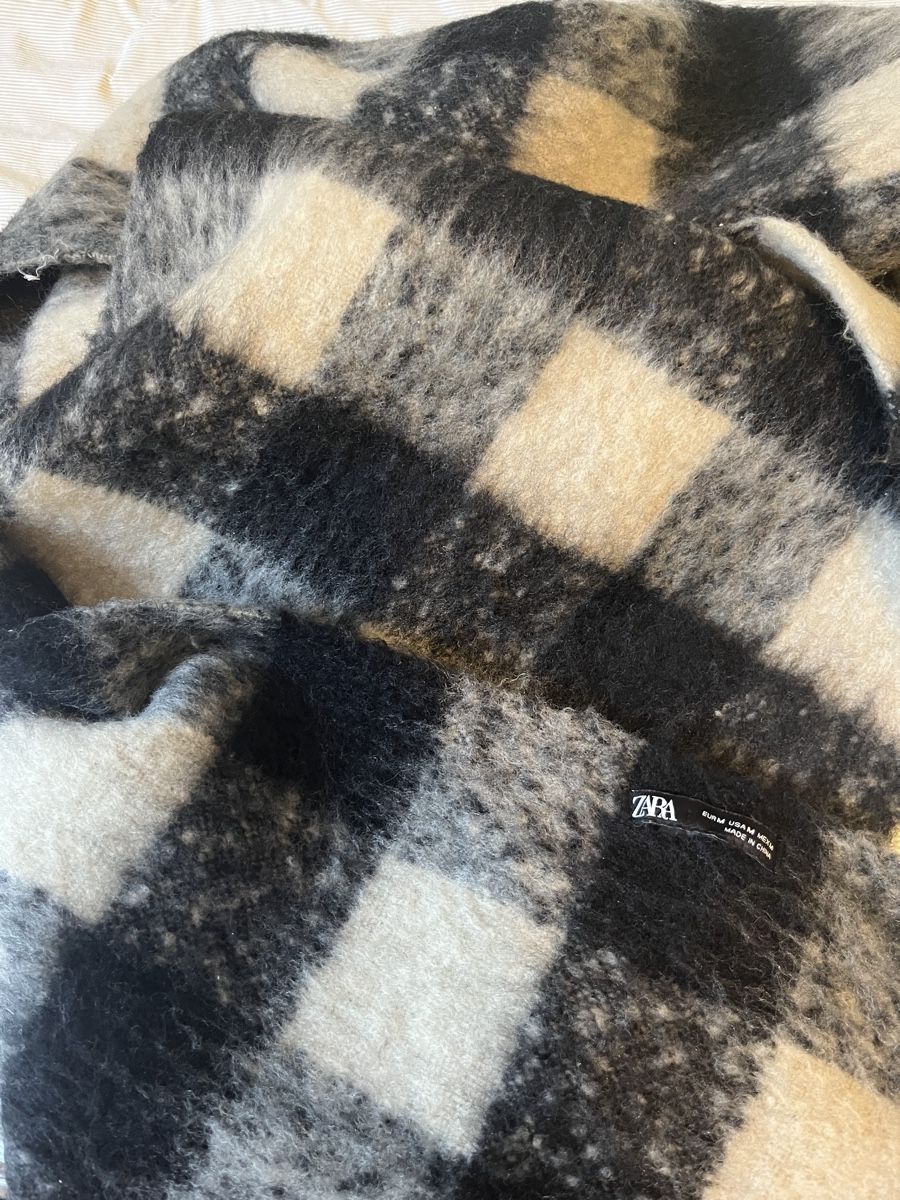Zara Foulard & Sciarpe: Zara Scarf, Black and Beige, Checkered Pattern, Winter – Nuovo (secondo la descrizione) da Mies venduto da nic_yk5d 6