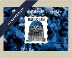 Liechtenstein Crypto Stamp Nr 7 The Owl Violett