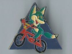 Fuchs auf Velo, Pin, Top Zustand!