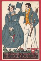 AARAU EIDG. SCHÜTZENFEST 1924 OFFIZIELLE FESTPOSTKARTE