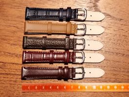 5 x 16mm Bracelet de montre en cuir