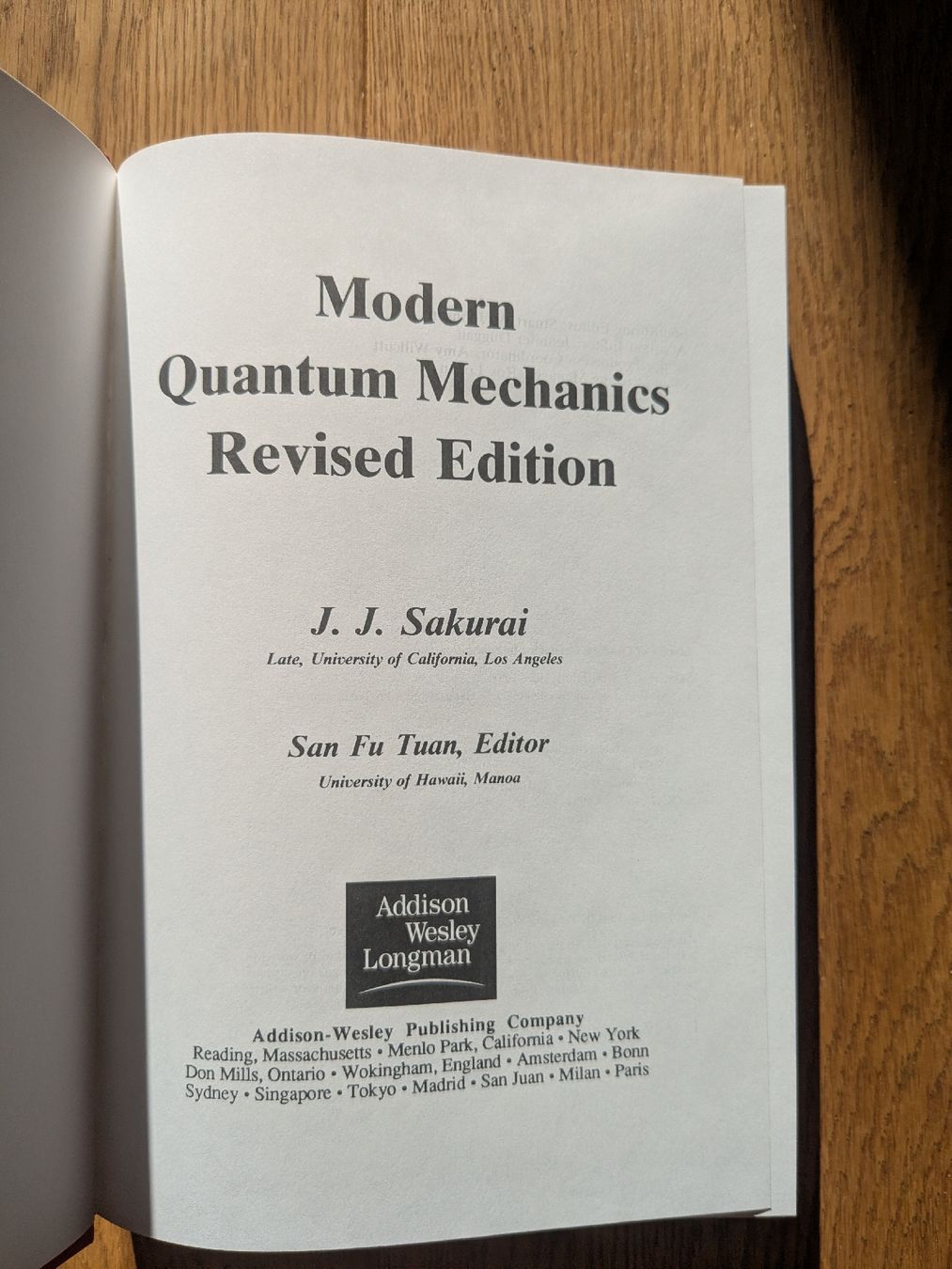 Libri: Modern Quantum Mechanics J. J. Sakurai Revised Edition – Usato da Orbe venduto da smmg 1