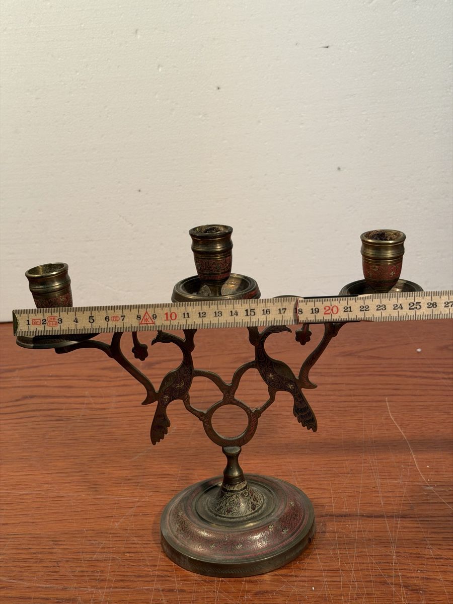 Portacandele: Vintage candlestick "Peacock" cut work design brass – Usato da Lausanne venduto da vas_cdb2 5