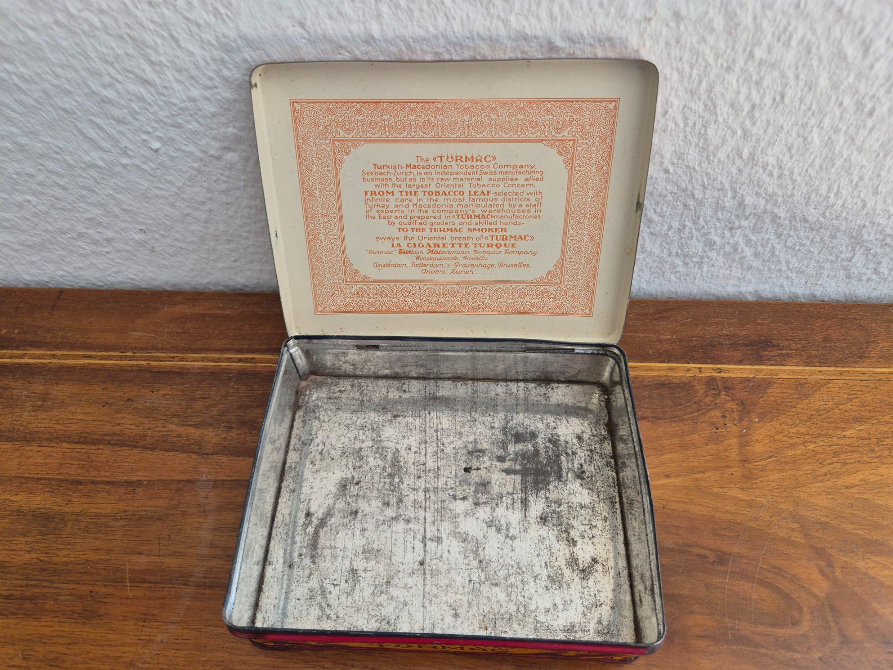 Barattoli: Alte Vintage Blechdose Turmac Orange Zigaretten Blech Dose – Usato da Schaffhausen venduto da pfanis09 7