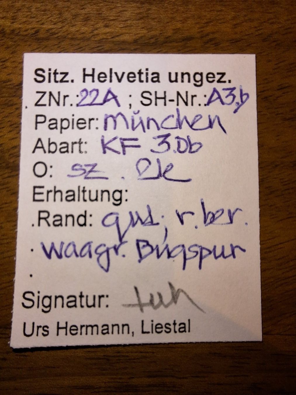 Tutti i francobolli: Strubel 22A3.b mit Befund Kat. 200.- – Usato da Balgach venduto da SIMEON27 2