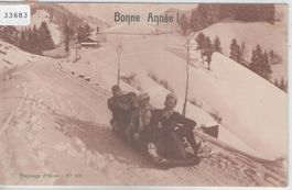 Bonne Anne! Paysage d'hiver - Wintersport - Bob-Schlitten
