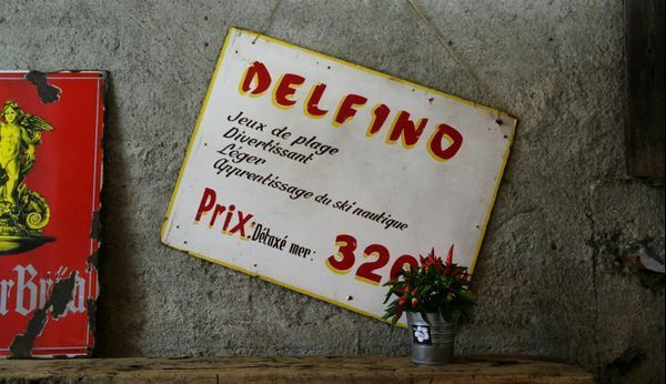 Insegne: "Jeu de plage" Strandschild  Presspappe – Usato da Birrwil venduto da brandschatz_birrwil 5