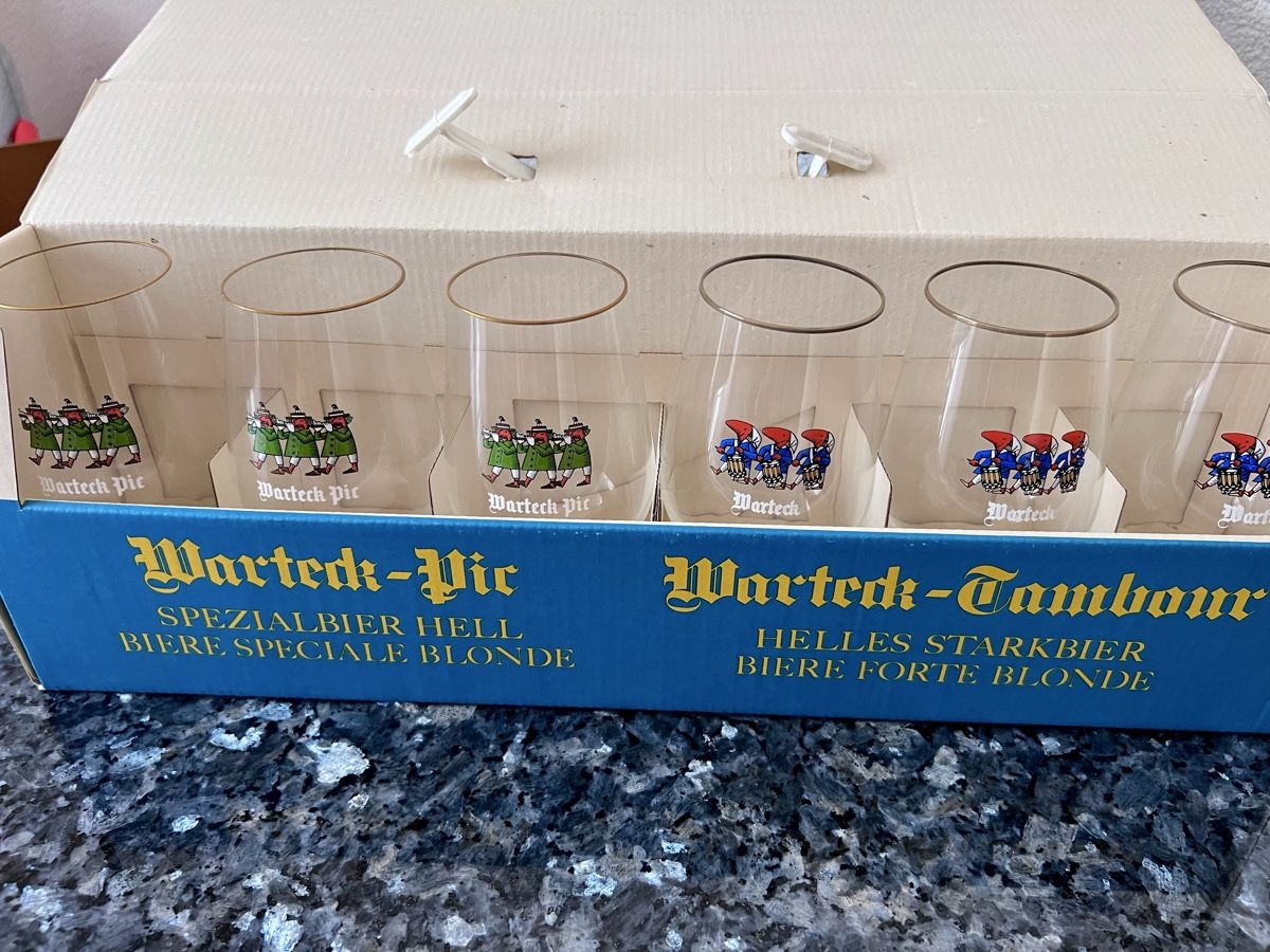 Warteck Verres: 6 Warteck Biergläser Basel im Set mit Originalkarton – Neuf avec emballage d'origine à Rünenberg par ben_2fvf