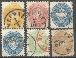 6 Timbres de 1863 ( Autriche )