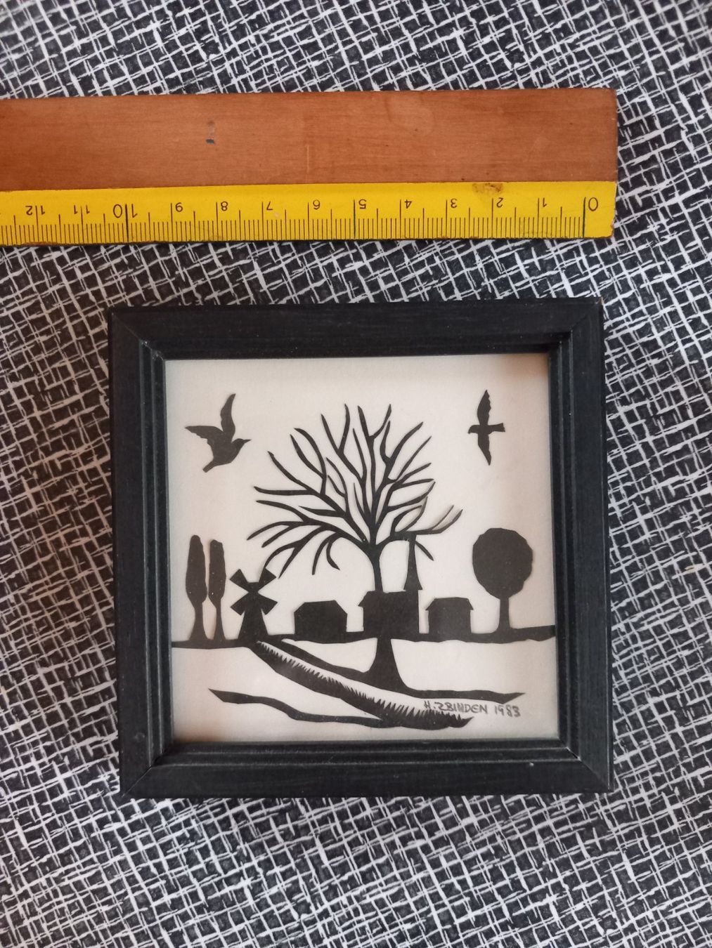 Grafiken & Lithographien: 4 x Scherenschnitt-Bilder, H. Zbinden 1983 – Gebraucht aus Nänikon von Haexli_70 1