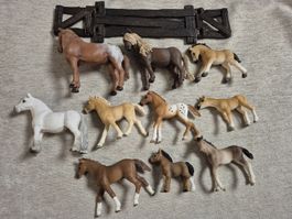 Schleich Pferde Set mit Zaun 9 Figuren