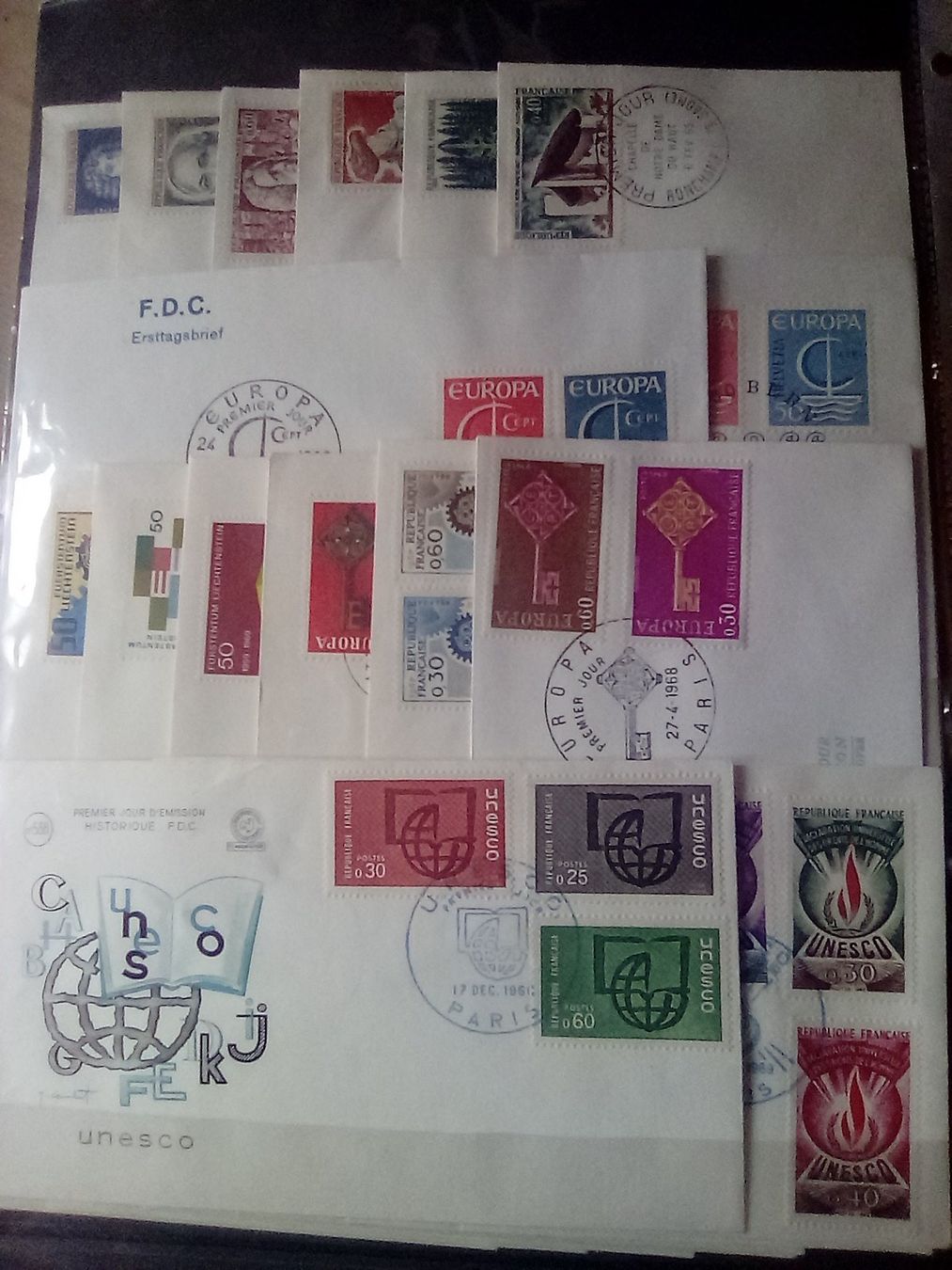 Tutti i francobolli: UNO E-CEPT FDC 1962-69,26 Br.,2K.,Unesco, Aerogramm – Usato da Zug venduto da Maahz 1