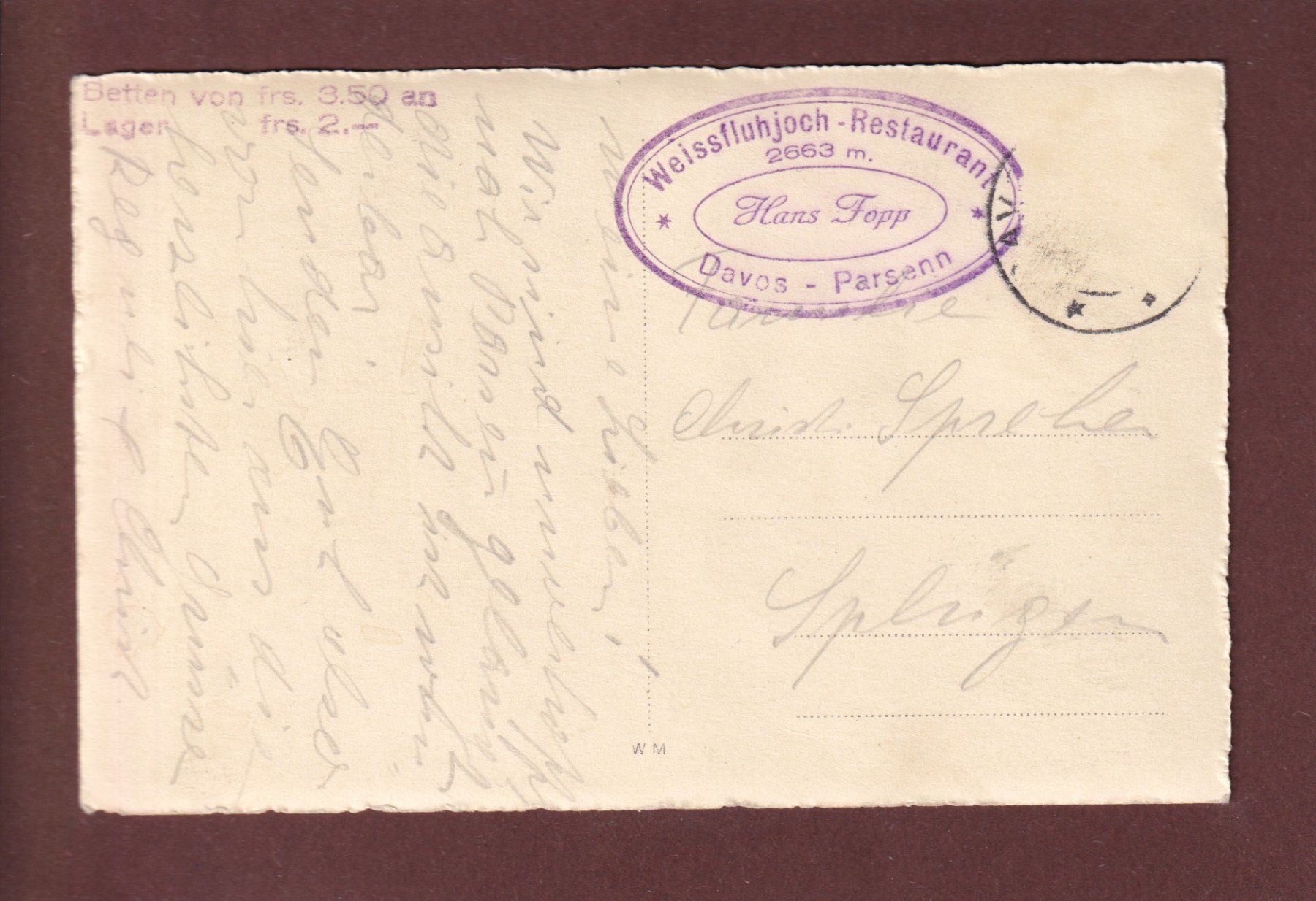 Cartoline postali: DAVOS - Weissfluhjoch – Usato da Pully venduto da nicecards 1