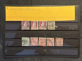 Lot de 9 timbres anciens des États allemands oblitérés