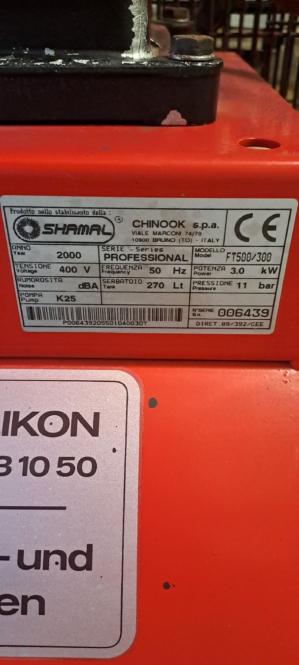 Compressori: Luft Kompressor Shamal 270lt – Usato da Stetten AG venduto da Maschinenwarencenter 1