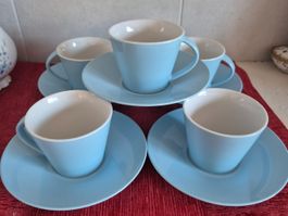 5 tasses+sous-tasses Really Linda Barker Queen's porcelaine
