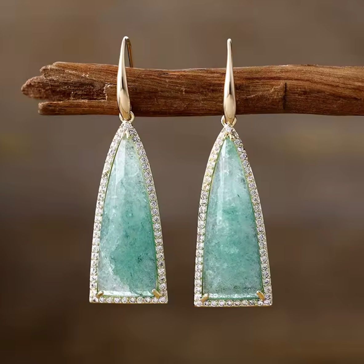 Orecchini pendenti & Orecchini a lobo: Wunderschöne vergoldete Amazonit Ohrhänger – Nuovo e nell'imballaggio originale da Rombach venduto da Ivreajewels