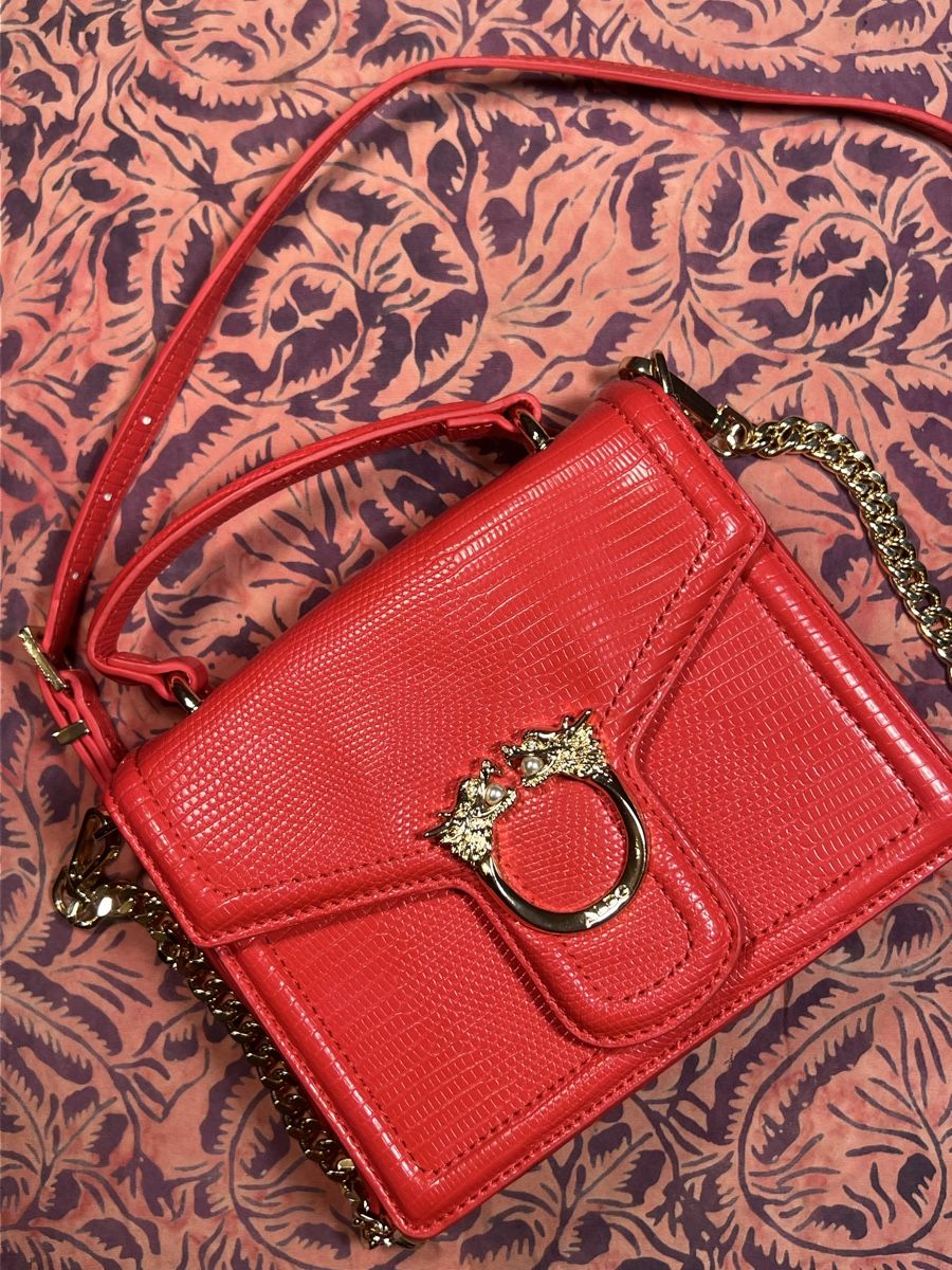 Borse da donna: Handtasche rot Kunstleder mit Kette, neu – Nuovo (secondo la descrizione) da zürich venduto da kalle8004 5