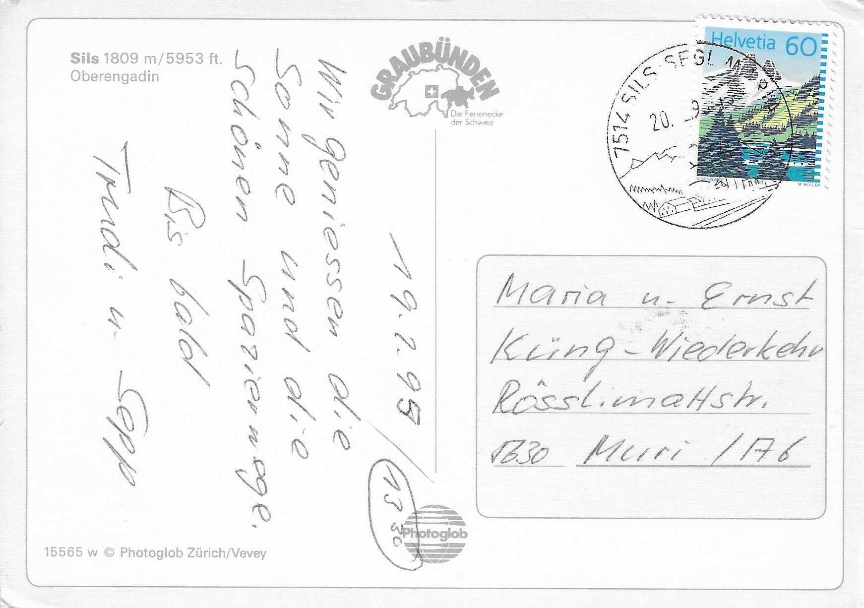 Cartoline postali: Sils GR – Usato da Rothrist venduto da Stranglehold 1