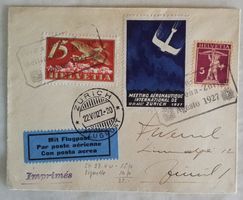 Jb33) 1927 Flugpostbrief mit Vignette Zürich Lp