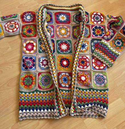 VESTE GRANNY STYLE HANDMADE! M PIÈCE UNIQUE!
