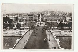 Postkarte Paris, Place de la Concorde, Vintage Autos 1937