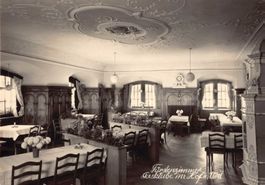 Fürstenzimmer Gaststube im Hof in Will - antike Postkarte