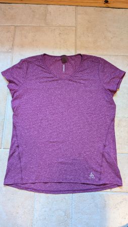 Odlo Zaha Hadid linen cool short sleeve shirt women M