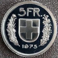 5 Franken Schweiz 1975 pp / aus Münzsatz/in einer Münzkapsel