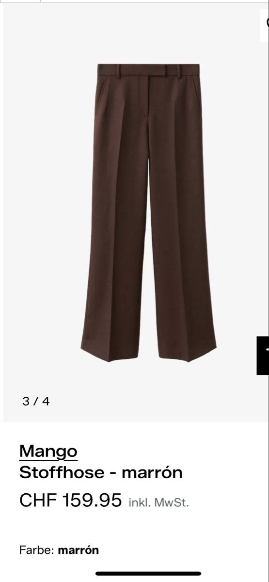 Mango Pantaloni: Mango Stoffhose - Marron, Herbst Look, Top Zustand! – Nuovo (secondo la descrizione) da Biel/Bienne venduto da nik_gcp8
