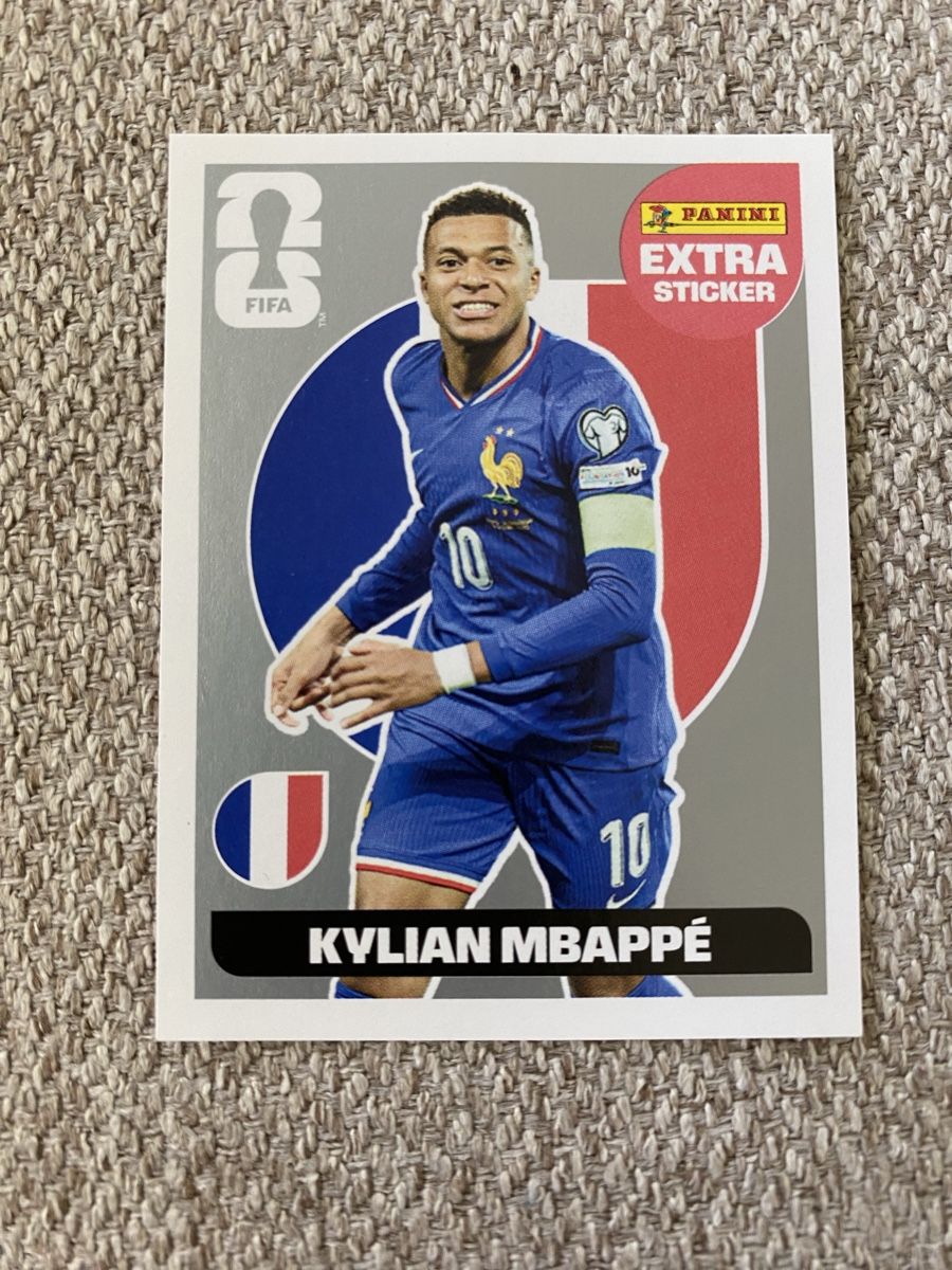 Panini Sammelbilder & Trading cards: Panini Extra Sticker Kylian Mbappé - WM 2026 Silver !! – Neu und originalverpackt aus Rossemaison von Carduelis