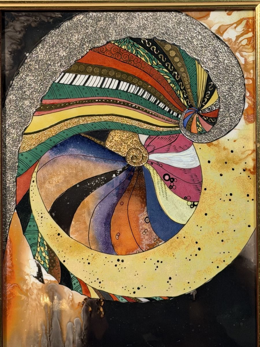 Dipinti: Hundertwasser Inspired abstract painting on ceramic – Usato da Lausanne venduto da artnouveau04 1
