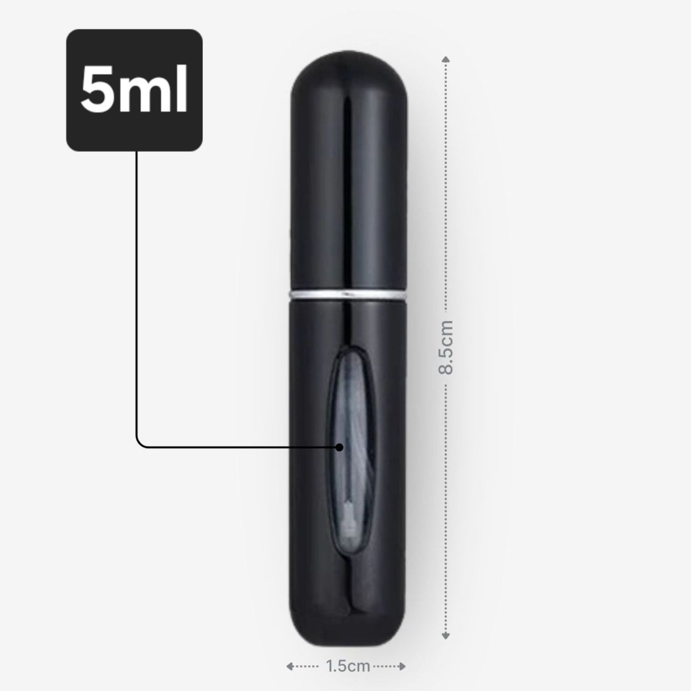 Flaconi: Mini Parfüm Zerstäuber Flasche / 5 ml / schwarz / Flacon – Nuovo e nell'imballaggio originale da Uster venduto da -FPS- 2