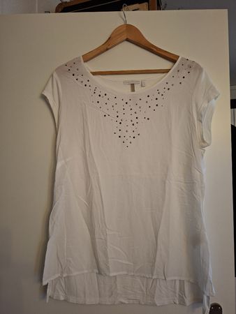 Weisses Sommer T-Shirt von Charles Vögele, Grösse 46