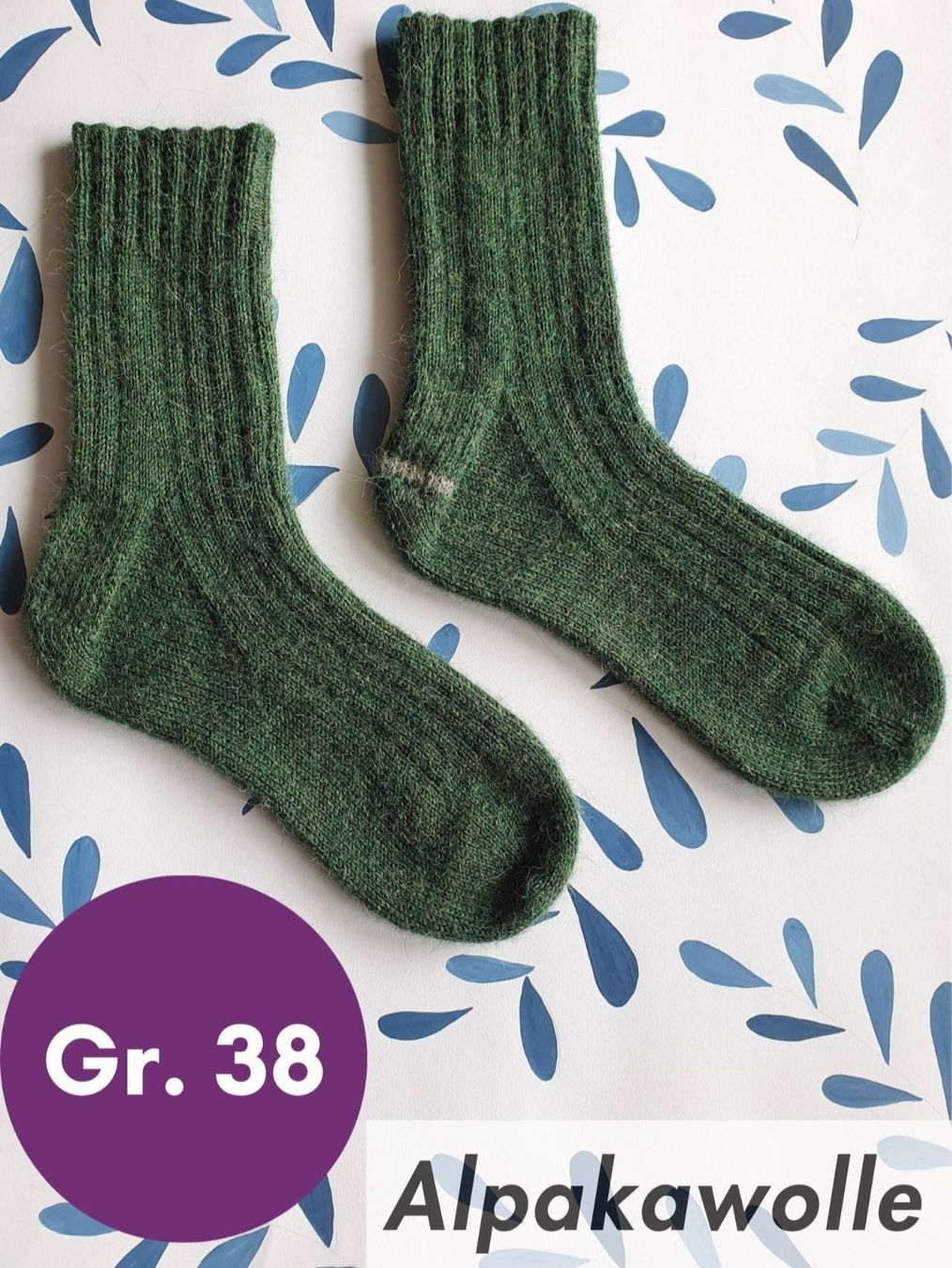 Calze: Handgestrickte Socken, Gr. 38, Wollsocken, Geschenk – Nuovo e nell'imballaggio originale da Neunkirch venduto da Sandramay