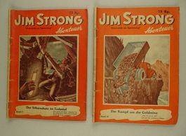 JIM STRONG ABENTEUER, 2 HEFTE 1951, KREUZLINGEN VERLAG