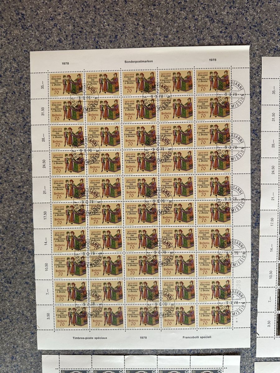 Tutti i francobolli: Schweiz - 11x ganze Bogen o gestempelt mit ET oder Sonderste – Usato da Schmitten / FR venduto da Samsara169 1