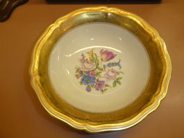 Schale Rosenthal  Blumenmuster Goldrand