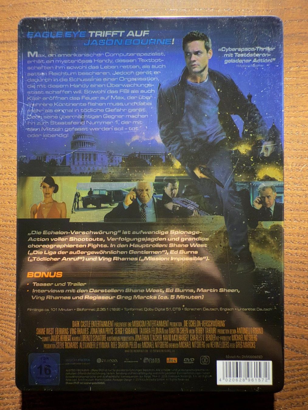 Tutti i DVDs: Die Echelon-Verschwörung - Steelbook – Usato da Zürich venduto da FilmFreunde 1