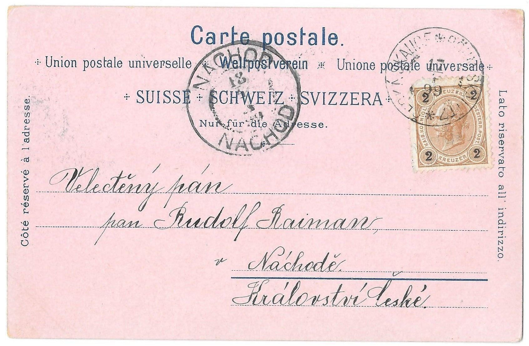 Ansichtskarten: Brunnen farbige Lithografie 2 Bilder 1899 – Gebraucht aus Olten von clotaldi 1