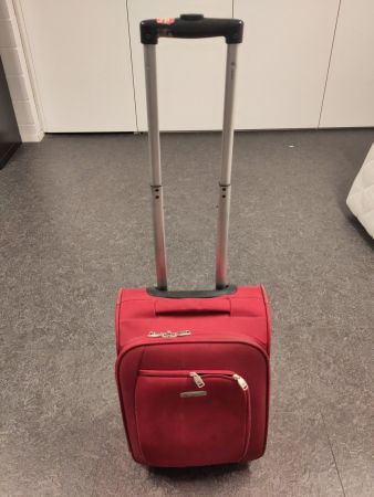 Roter Koffer Handgepäck Rollkoffer mit Teleskopgriff, ca....