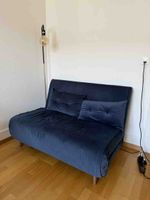 Bettsofa Samt Blau skandinavisch modern akzeptabel