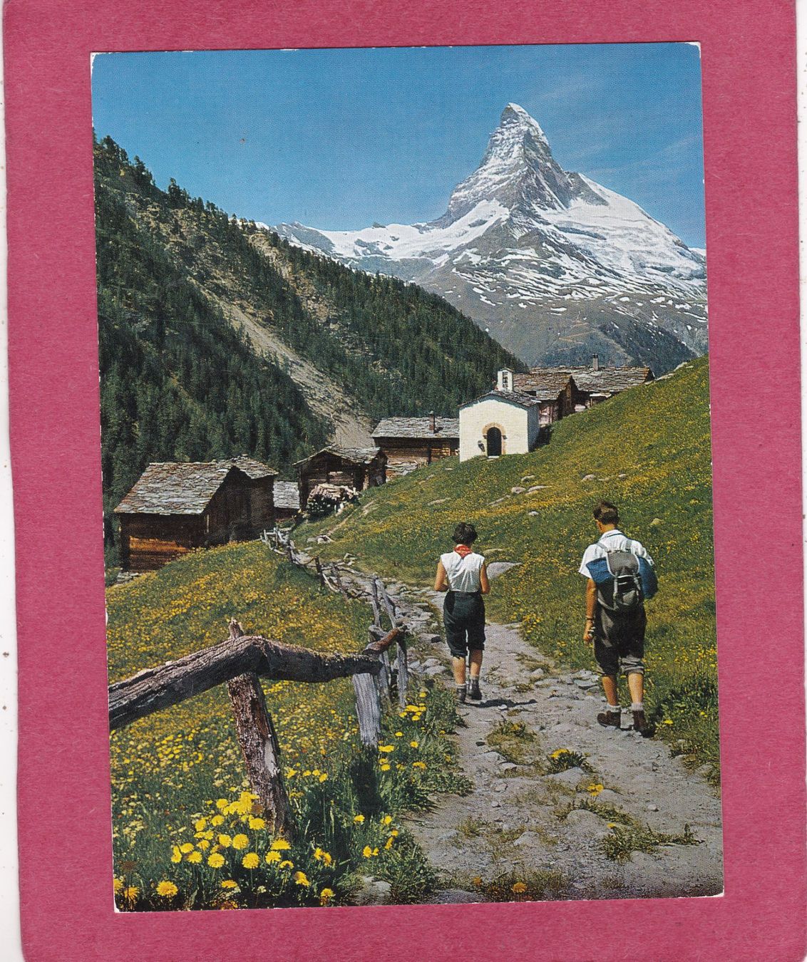 Ansichtskarten: Zermatt Findeln mit Matterhorn 1987 – Gebraucht aus Herisau von Lisegrat2008