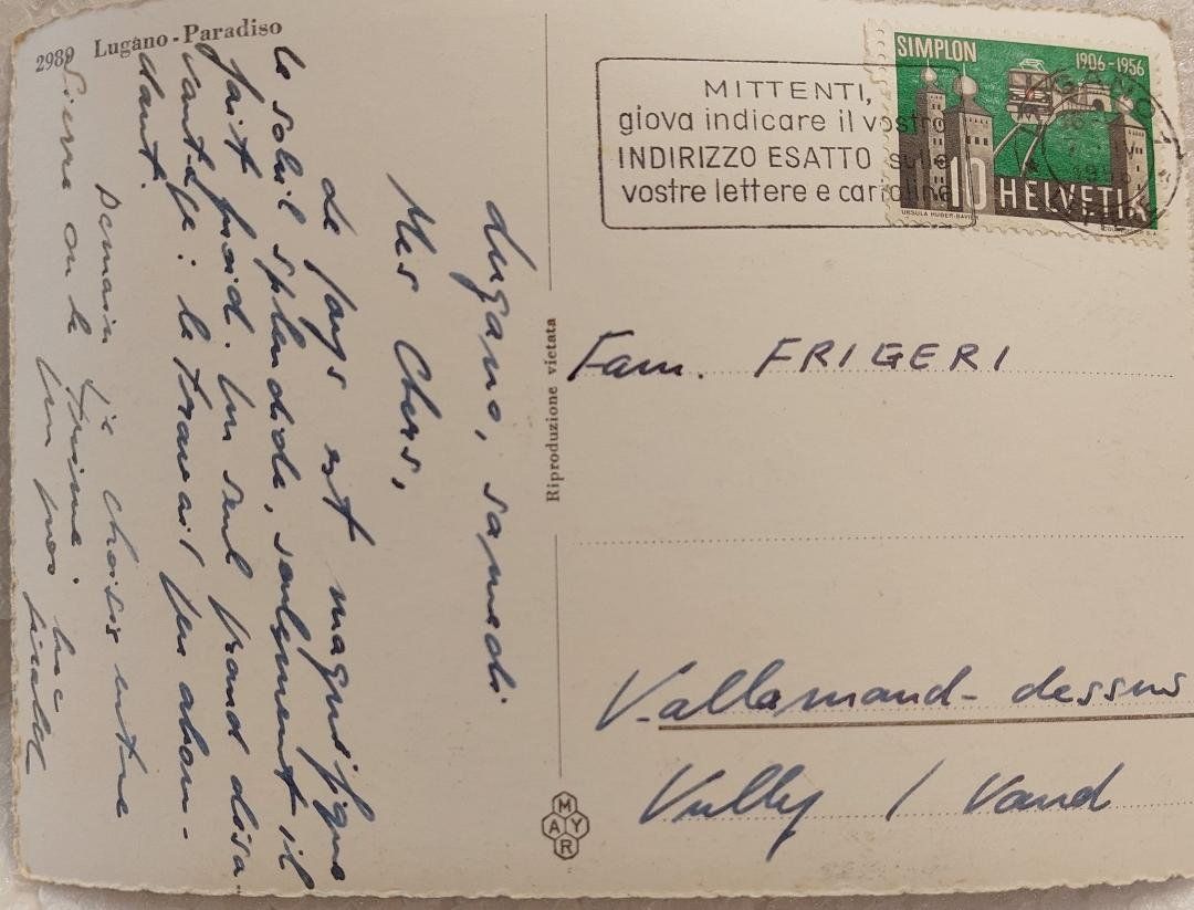 Ansichtskarten: LUGANO - PARADISO  - 1956 – Gebraucht aus Delémont von Domdom1 1