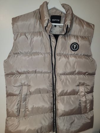 Trapstar Puffer Vest/Weste Beige, abnehmbare Kapuze, S