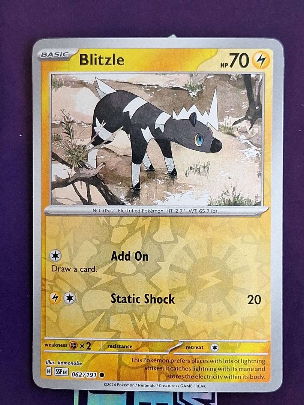 Pokémon Carte collezionabili: Blitzle - Reverse Holo - Pokemon Surging Sparks – Usato da Altstätten SG venduto da GGsGameshop