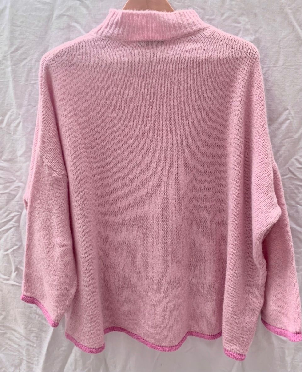 Pullover & Sweatshirts: Superbe pull rose oversize FARFALLA smiley amoureux TU – Gebraucht aus Martigny von only__you 4