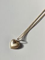 verstellbare Kette mit Herz-Anhänger, vergoldetes Silber